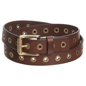 Frye leather grommet belt brown gold tone round buckler S & L NWT Frye | Accessories | Frye Leather Grommet Belt Brown Gold  main image 4